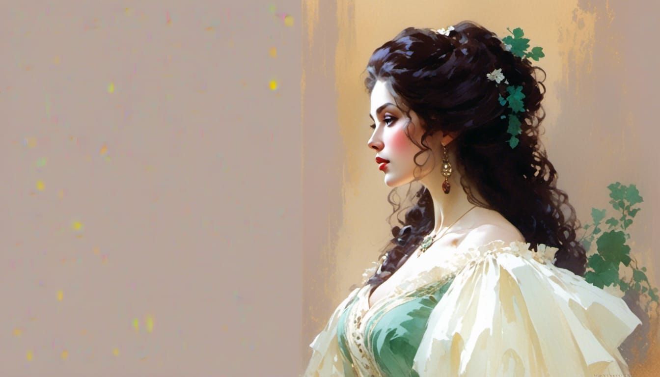 Victorian Queen with Wild Beauty in Dreamy Vignette