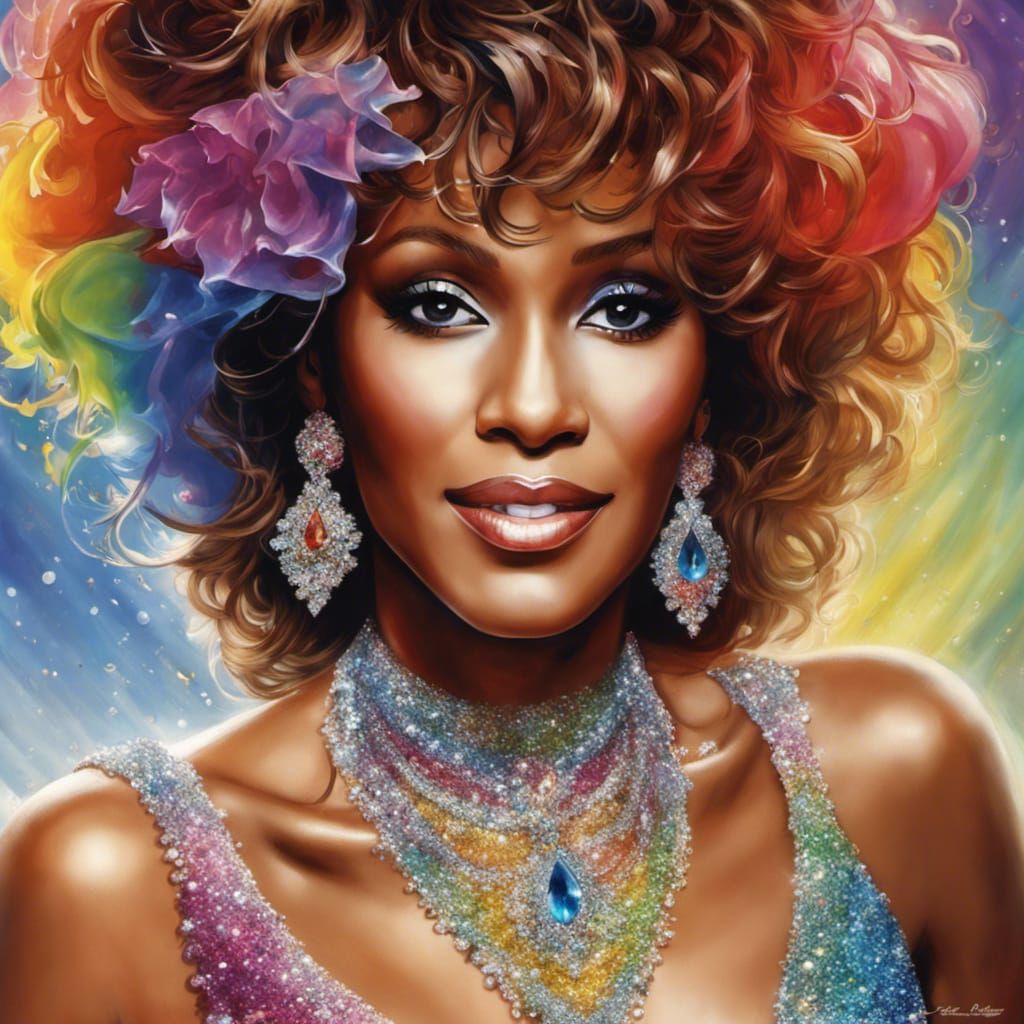 Whitney Houston in Iridescent Royal Portrait
