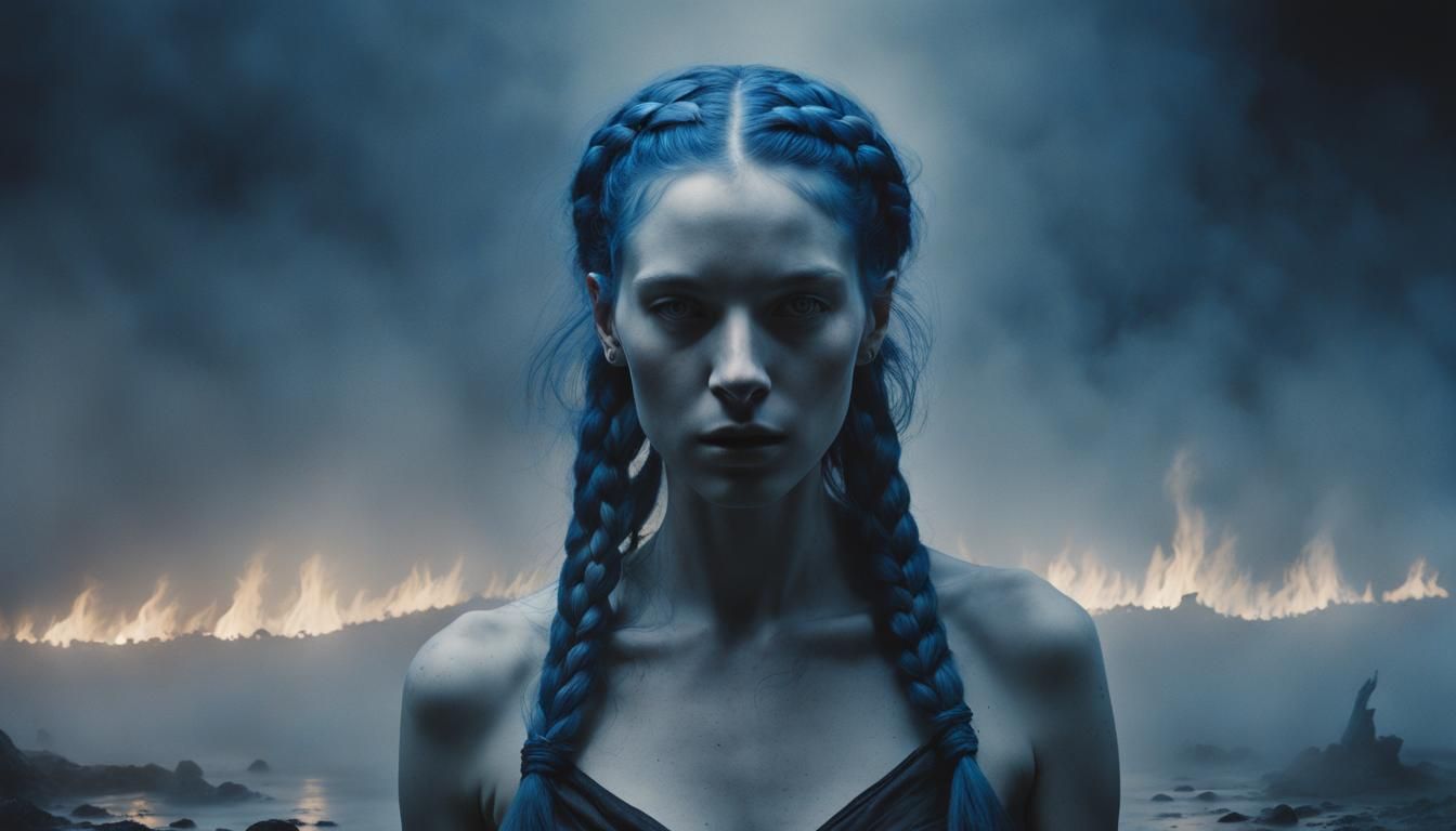 Fiery Portrait in Burtonesque Style