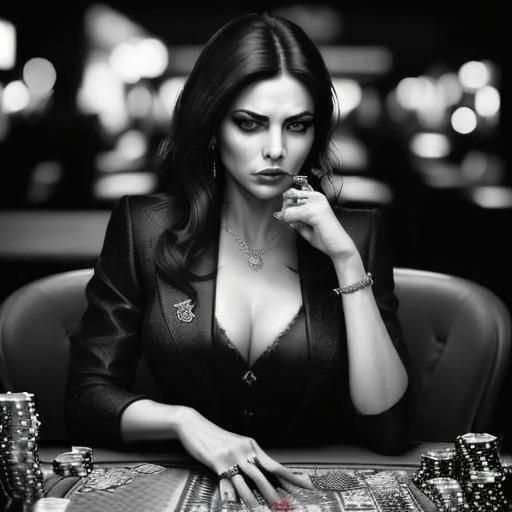 Glamorous Mafia Queen in Noir Style