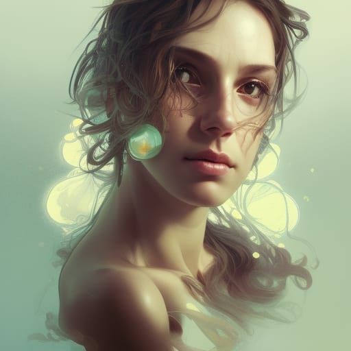 Relaxing Portrait in Art Nouveau Style