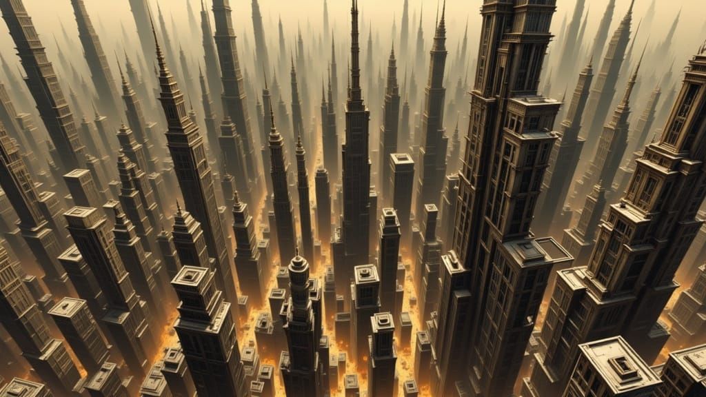 Futuristic City Portrait in Dynamic Lighting