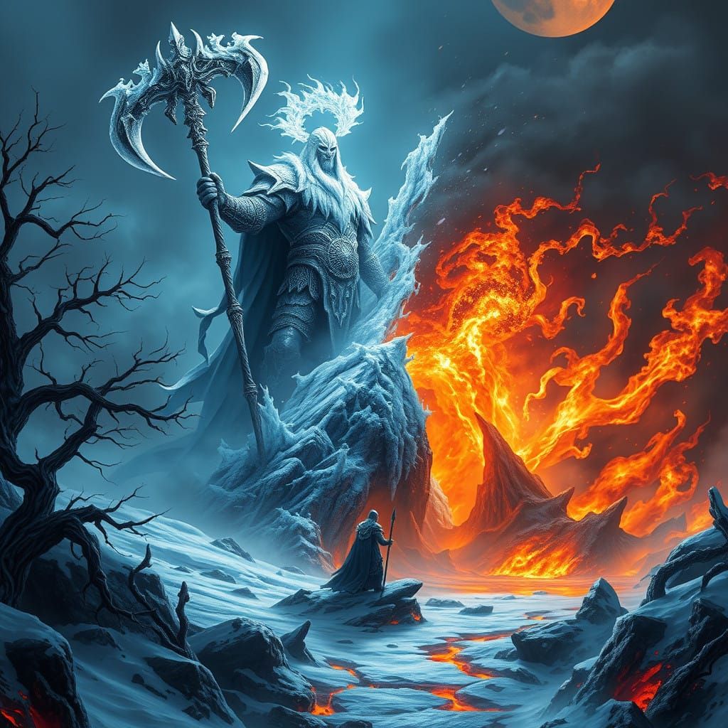 God of Blizzards Battles God of Fire in Earthly Realm
