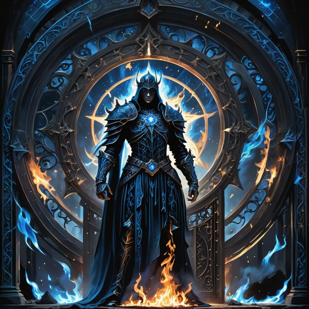 Gothic Gatekeeper in Blue Fire