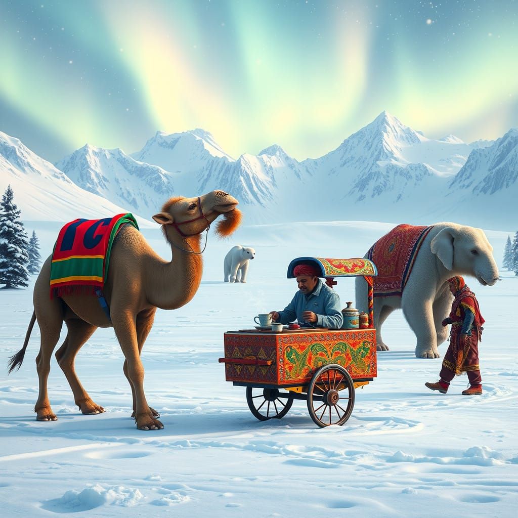 Fantastical Football Match at the North Pole