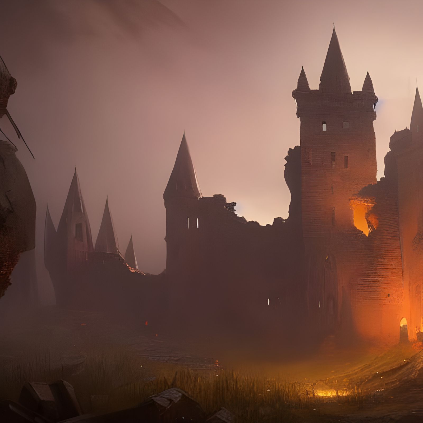 Ruined Castle: Dark Fantasy Concept Art