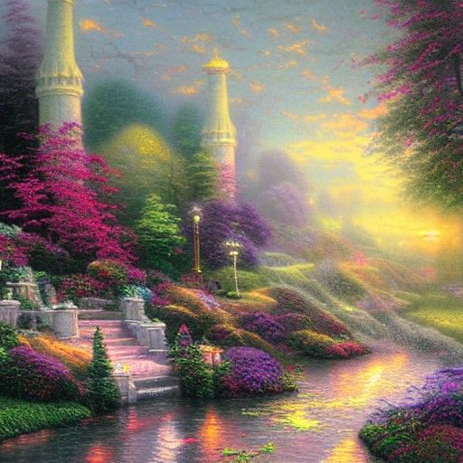 Ethereal Fantasy Landscape in Luminist Style