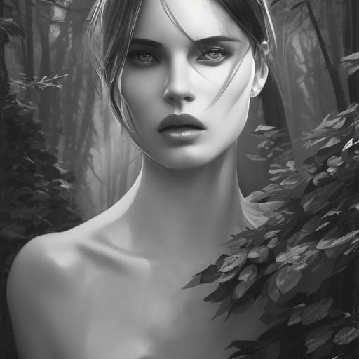 Attractive Model in Sapphire Lagoon: Hyperdetailed Portrait