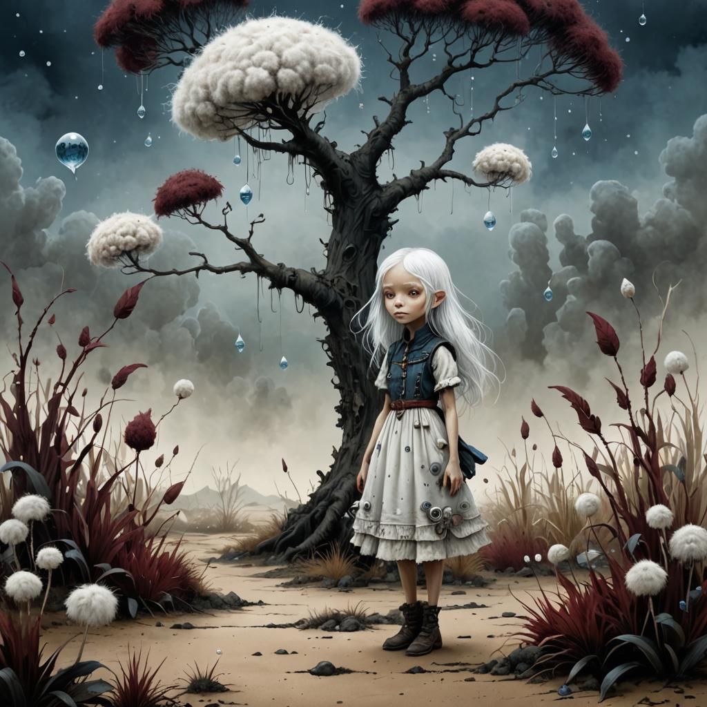 girl in Aliën landscape