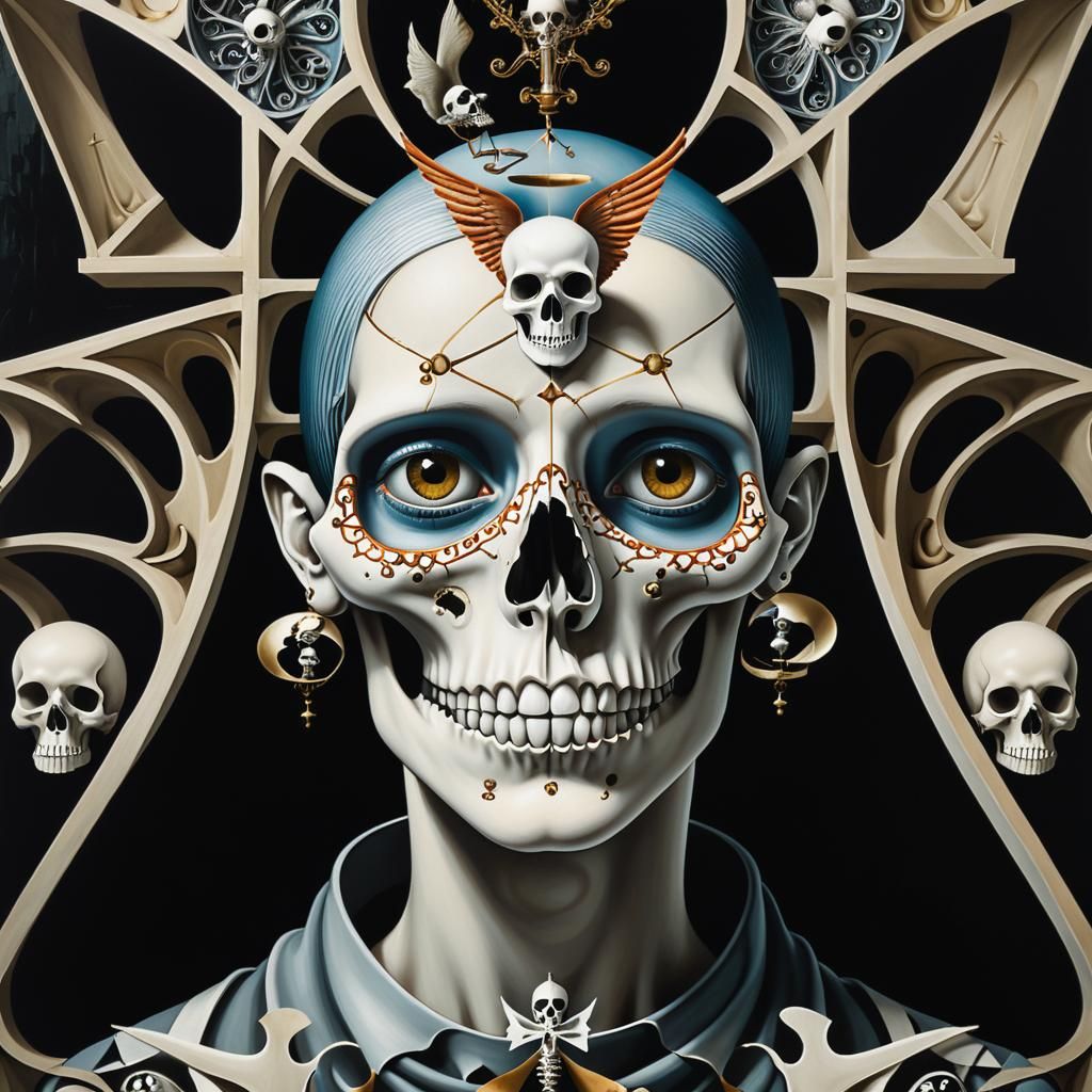 Angel at Stairway in Surreal Gothic Style