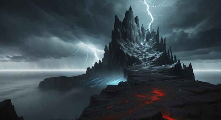 Thor Ascends in Stormy Skies: 3D Render