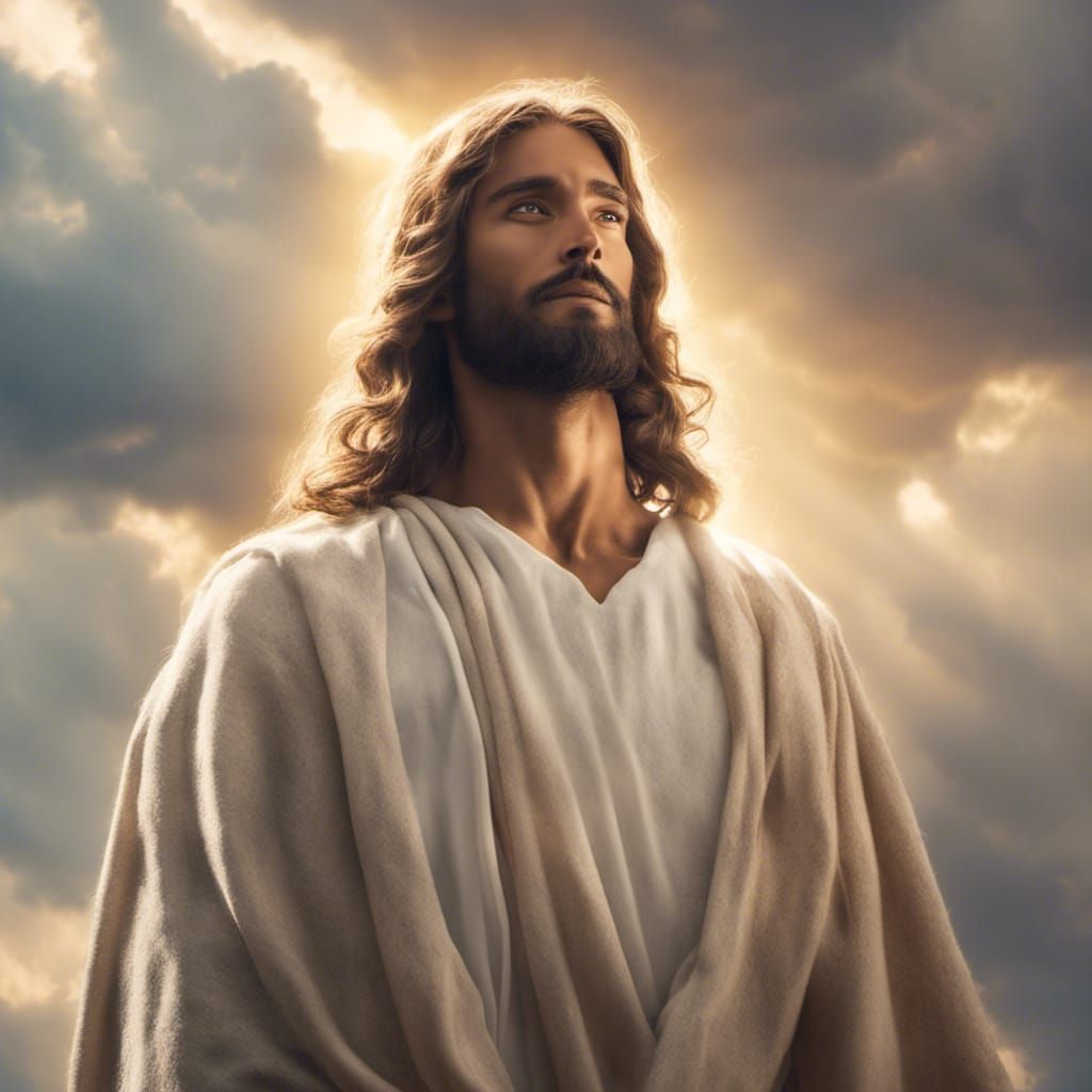 Jesus with Bronze Skin in Divine Light