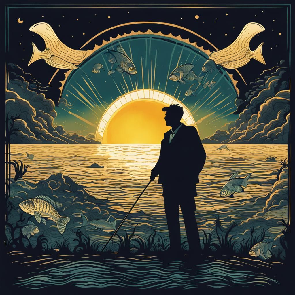 Cinematic April Fool's Fish in Dark Fantasy Style