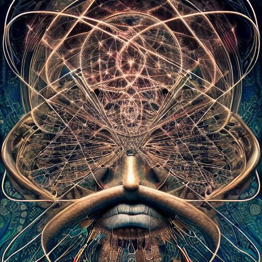 Mirrored Figures in Dialectical Dance: Detailed Composition