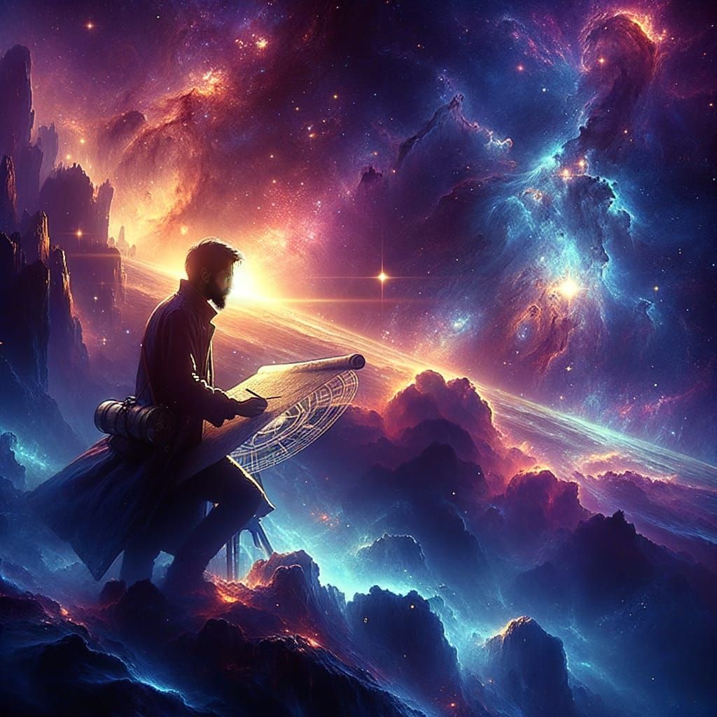 Celestial Cartographer Charts Stars in Cosmic Art