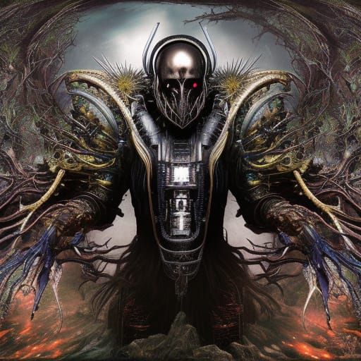 Futuristic alien warrior