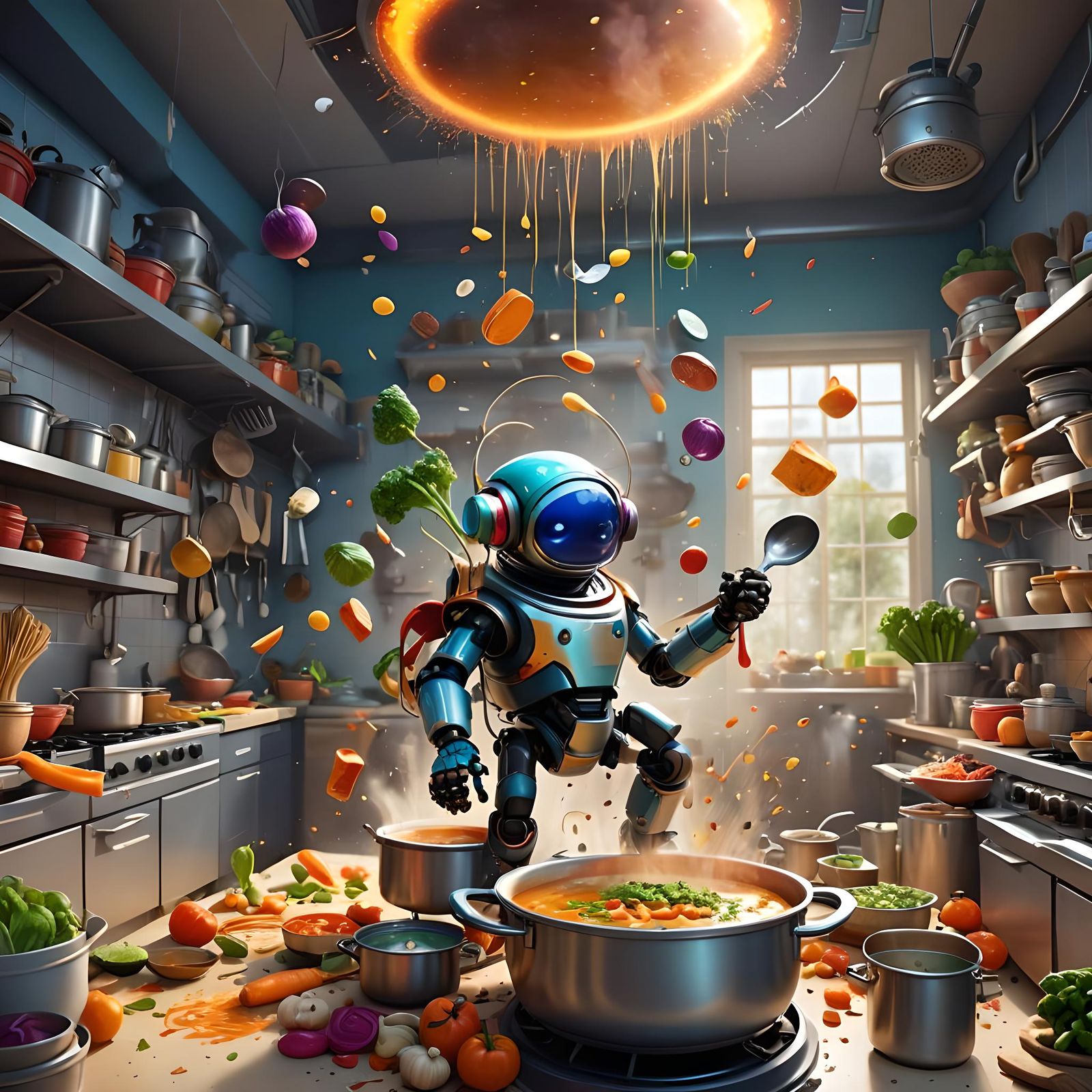 ProtoBot Creates Kitchen Mayhem as 3D Digital Art