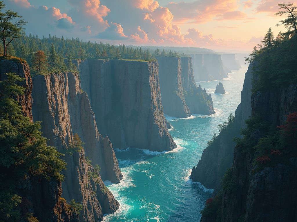 Majestic Sword Coast Vista in Matte Painting Style