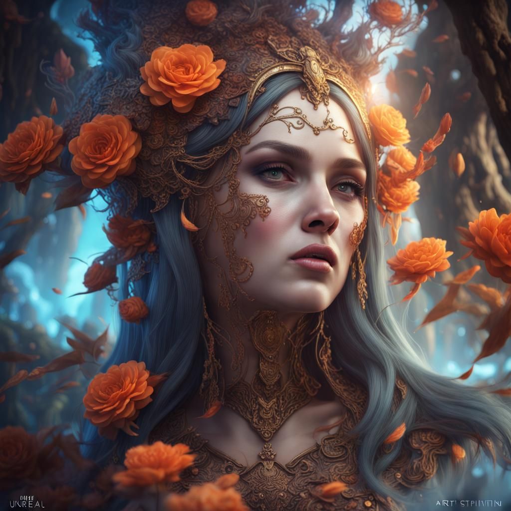 Fantastical Revelation: Detailed Matte Painting in Deep Colo...