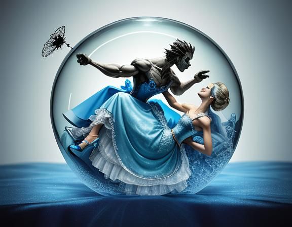 Double Exposure: Cinderella's Skull with Glass Slipper