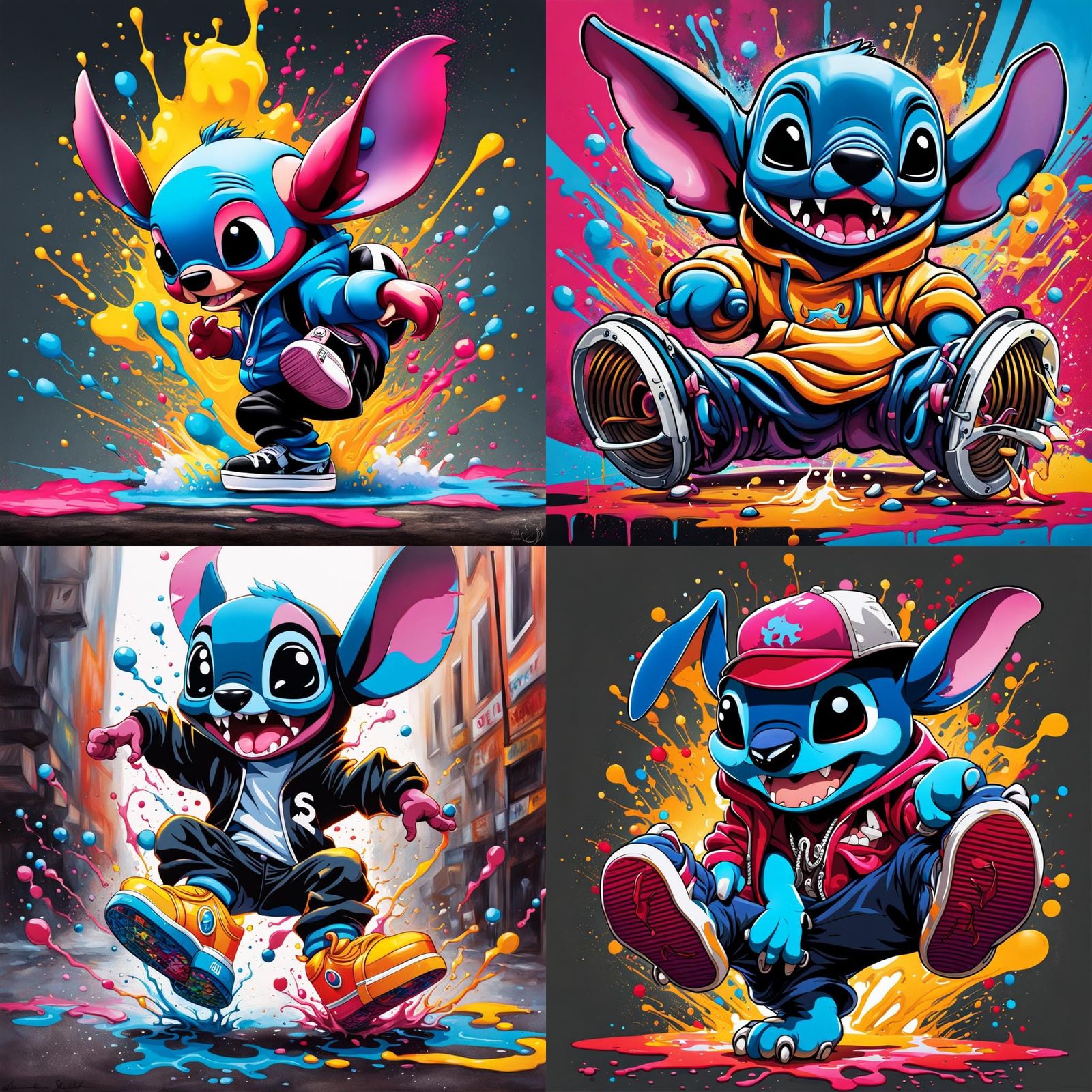 Breakdancing Chibi Stitch