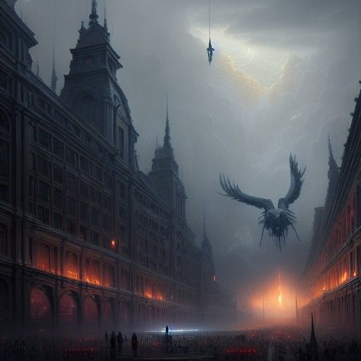 Epic Grim Reaper Digital Painting in Purple and Yellow