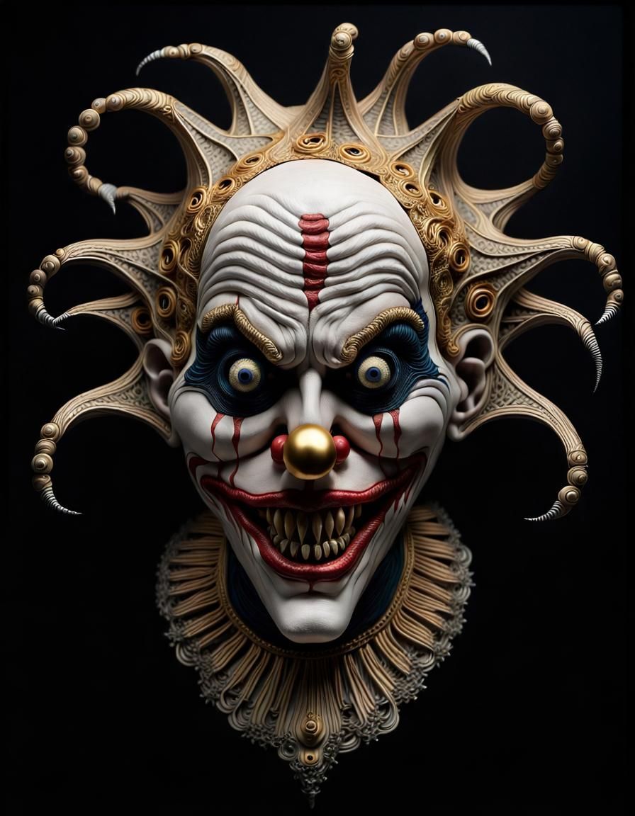Proto-Surrealist Clown Taxidermy in Baroque Style