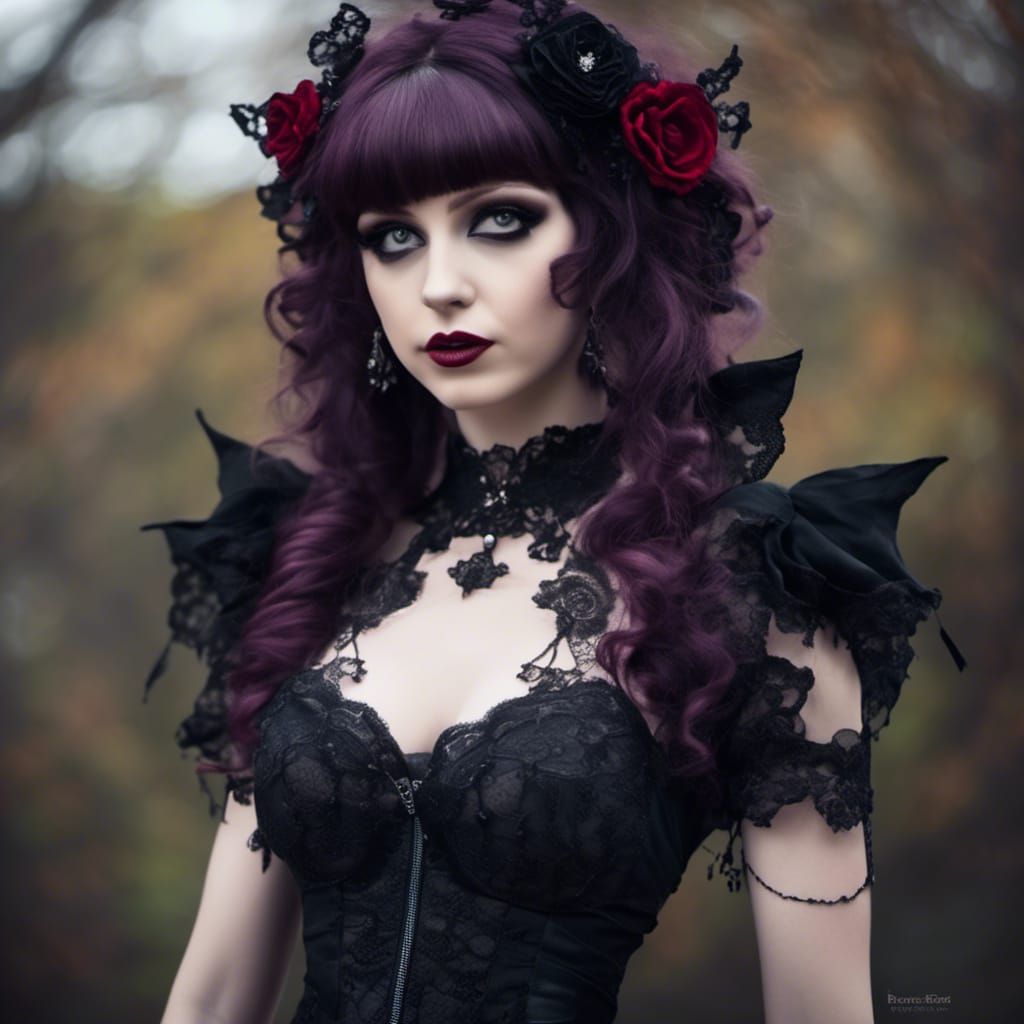 Gothic Beauty Portrait in Photo Style