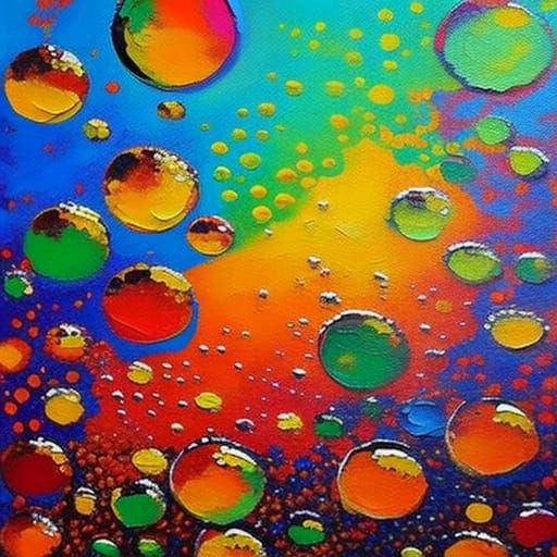 Colourful Bubbles in Neo-Impressionism Style