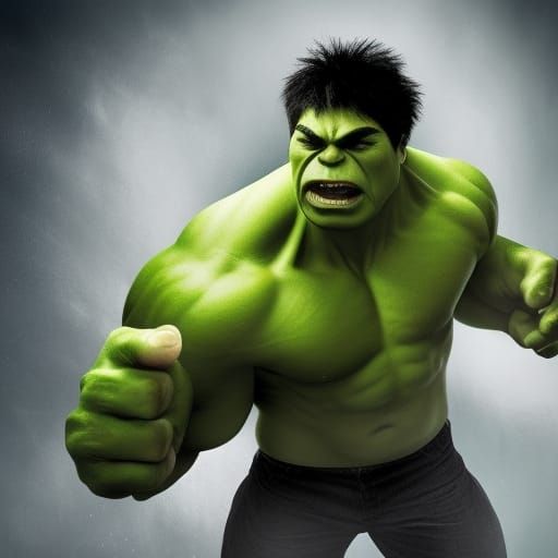 Stylized Digital Rendering of the Hulk