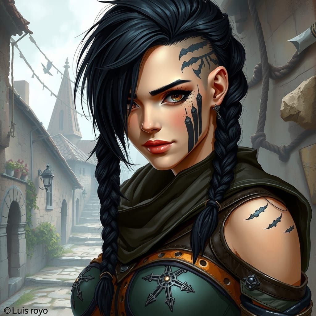 Stealthy Female Assassin in Leather Armor