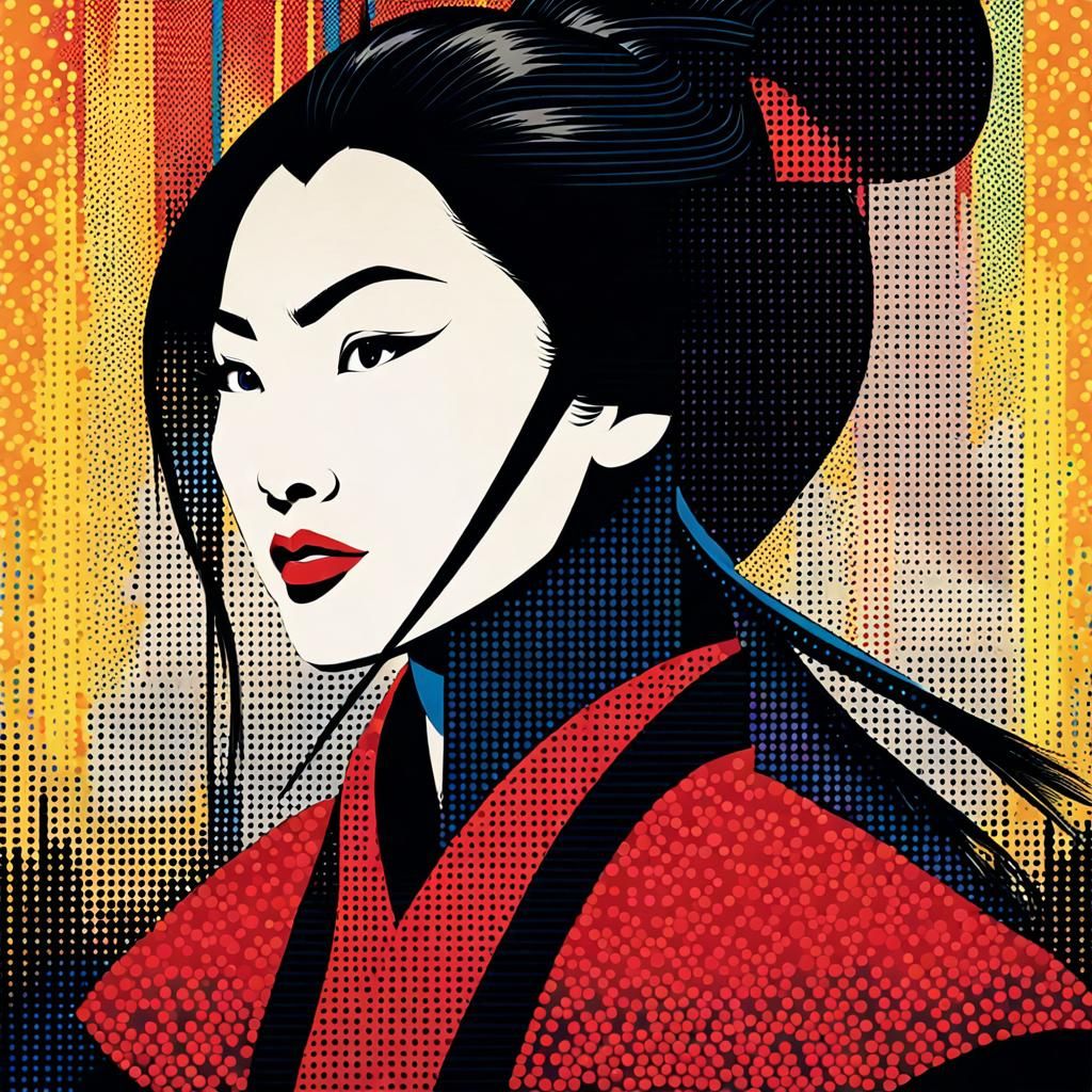 Mulan Portrait in Roy Lichtenstein Pop Art Style