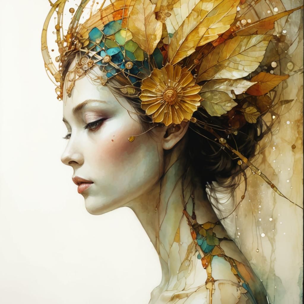 Stained Glass Art Brut Portrait Illustration