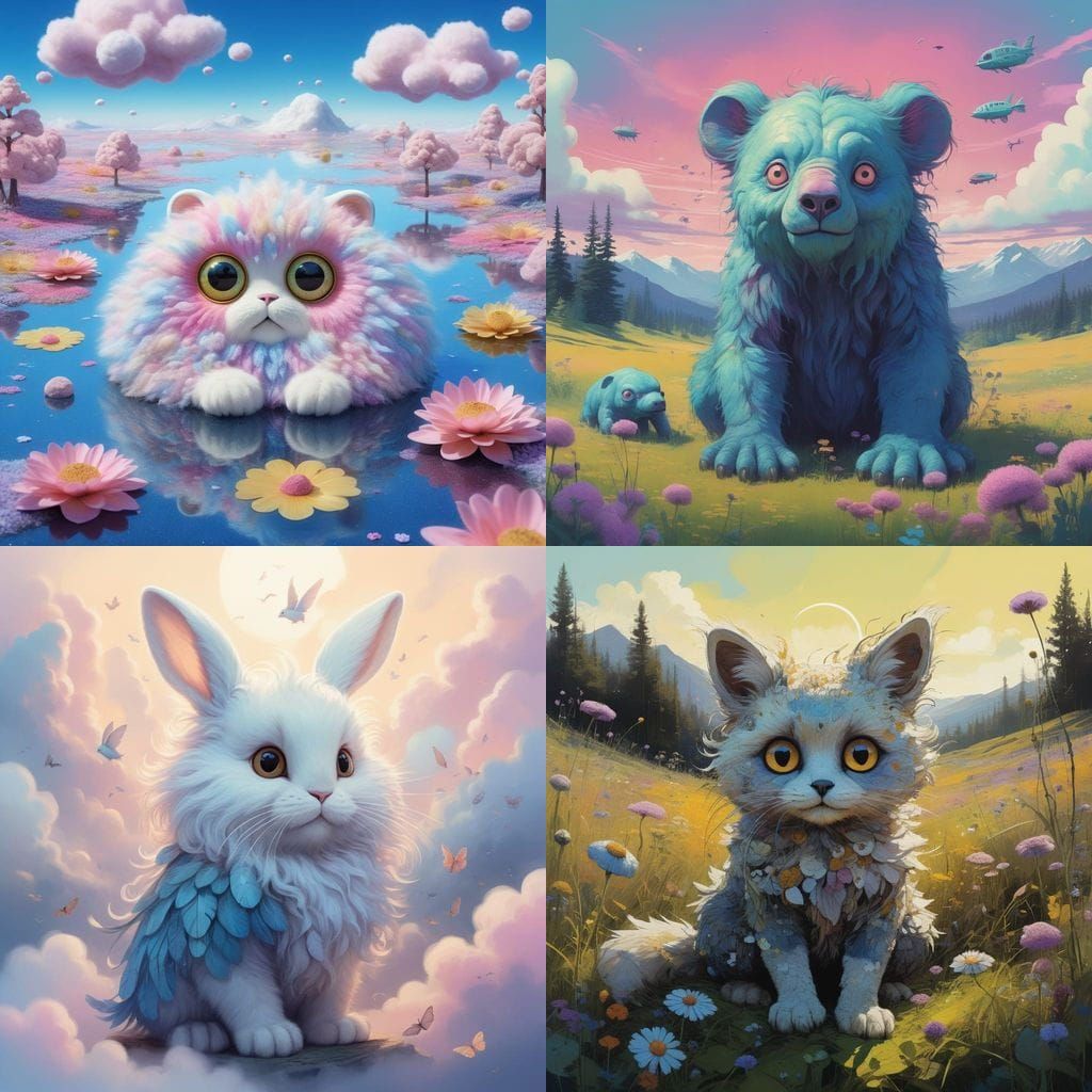 Whimsical Fluffy Fantasy Creature