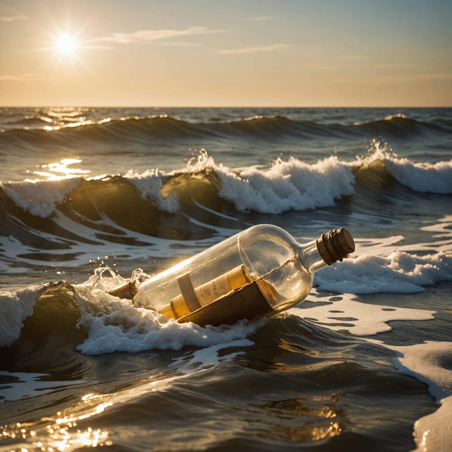 Message in a Bottle on Choppy Sea