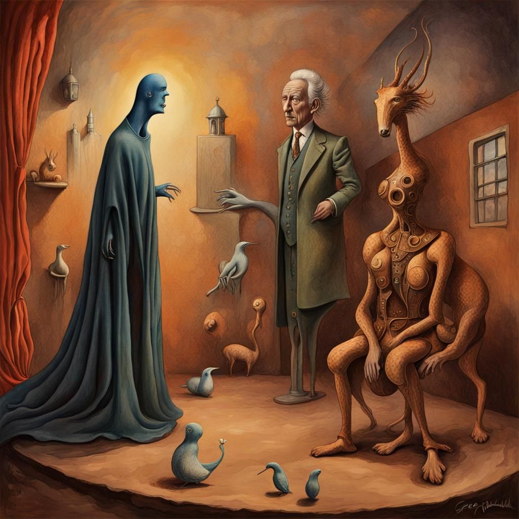 Surreal Dreamscape in Watercolor Style