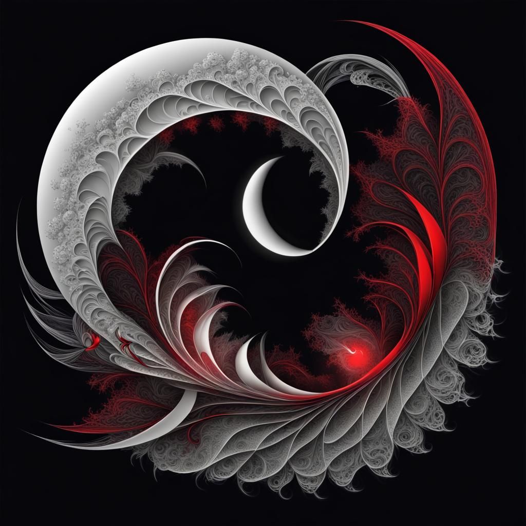 Half-Fairy, Half-Demon in Abstract Vector Art