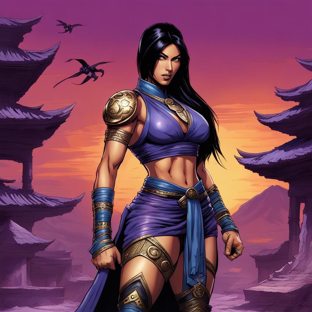 Kitana Cosplay in Jim Lee Comic Book Style