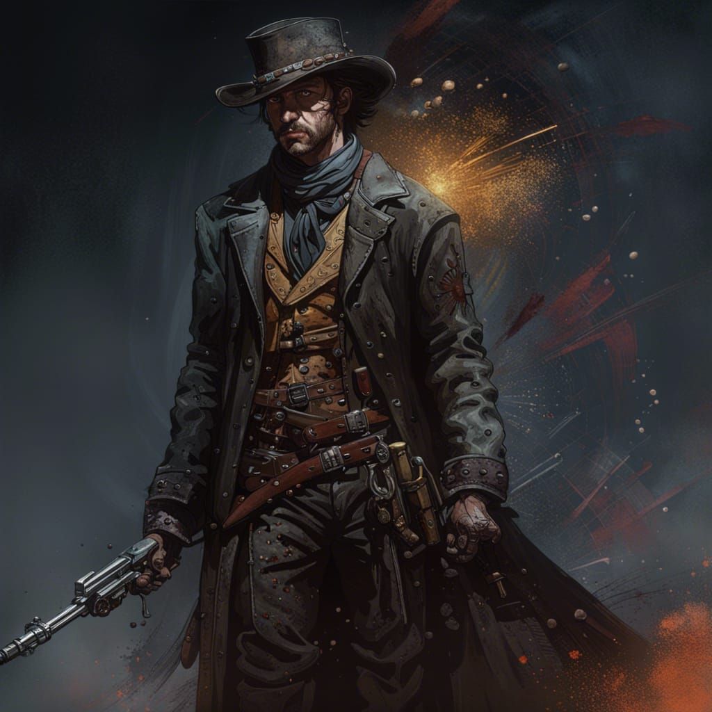 Gunslinger in Oil Painting Style