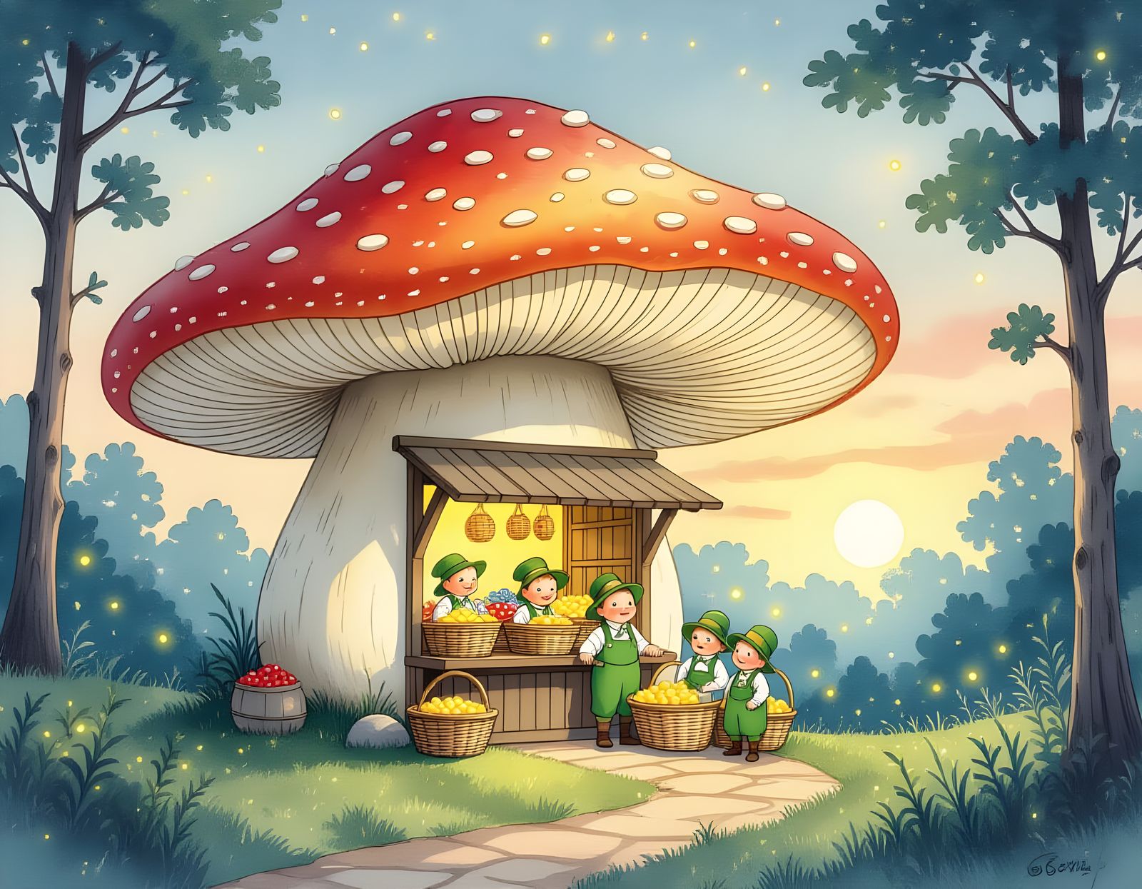 Whimsical Farmstand Built into Ancient Mushroom