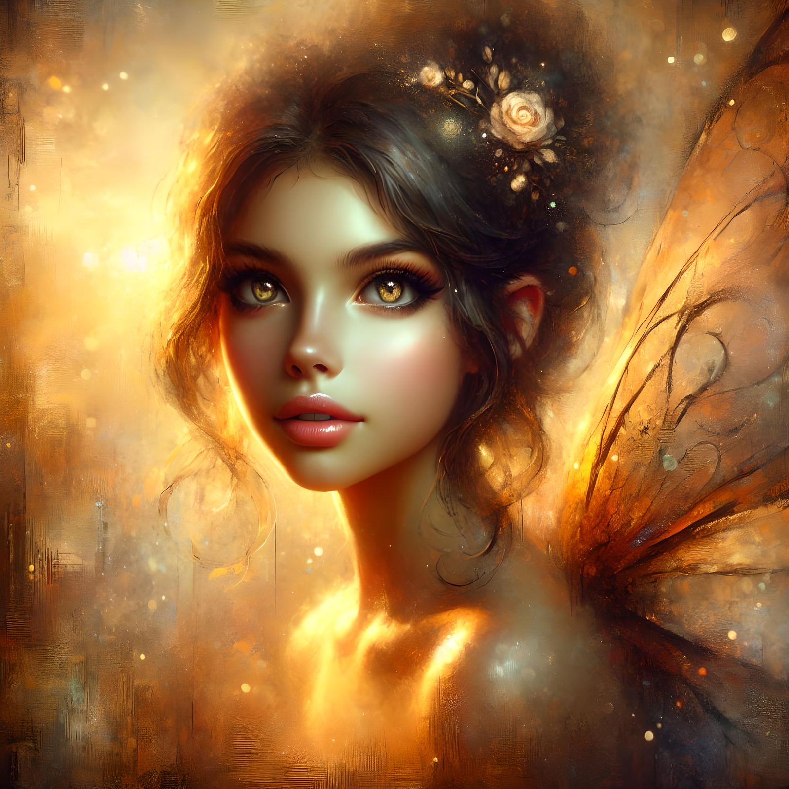 Ethereal Fairy Portrait in Dreamy, Enchanted Realm