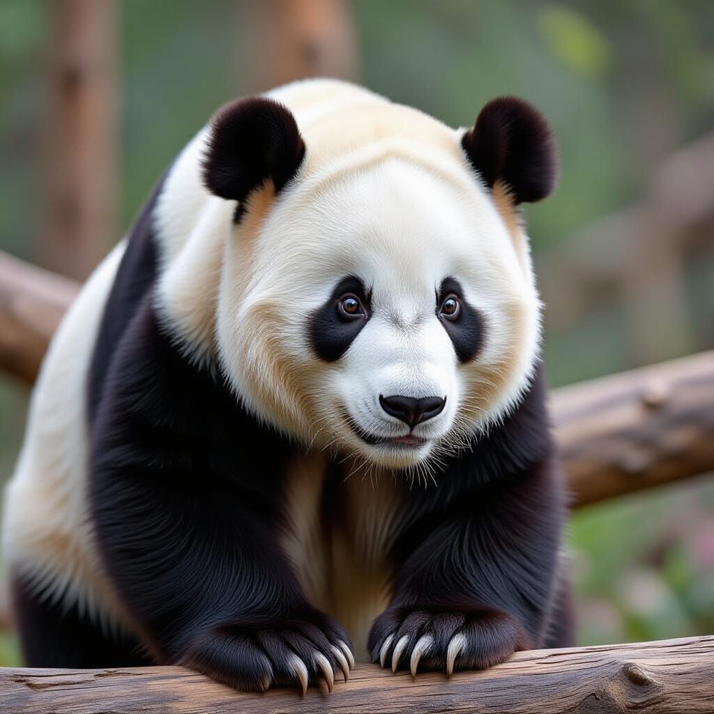 Giant Panda With Silver Eyes