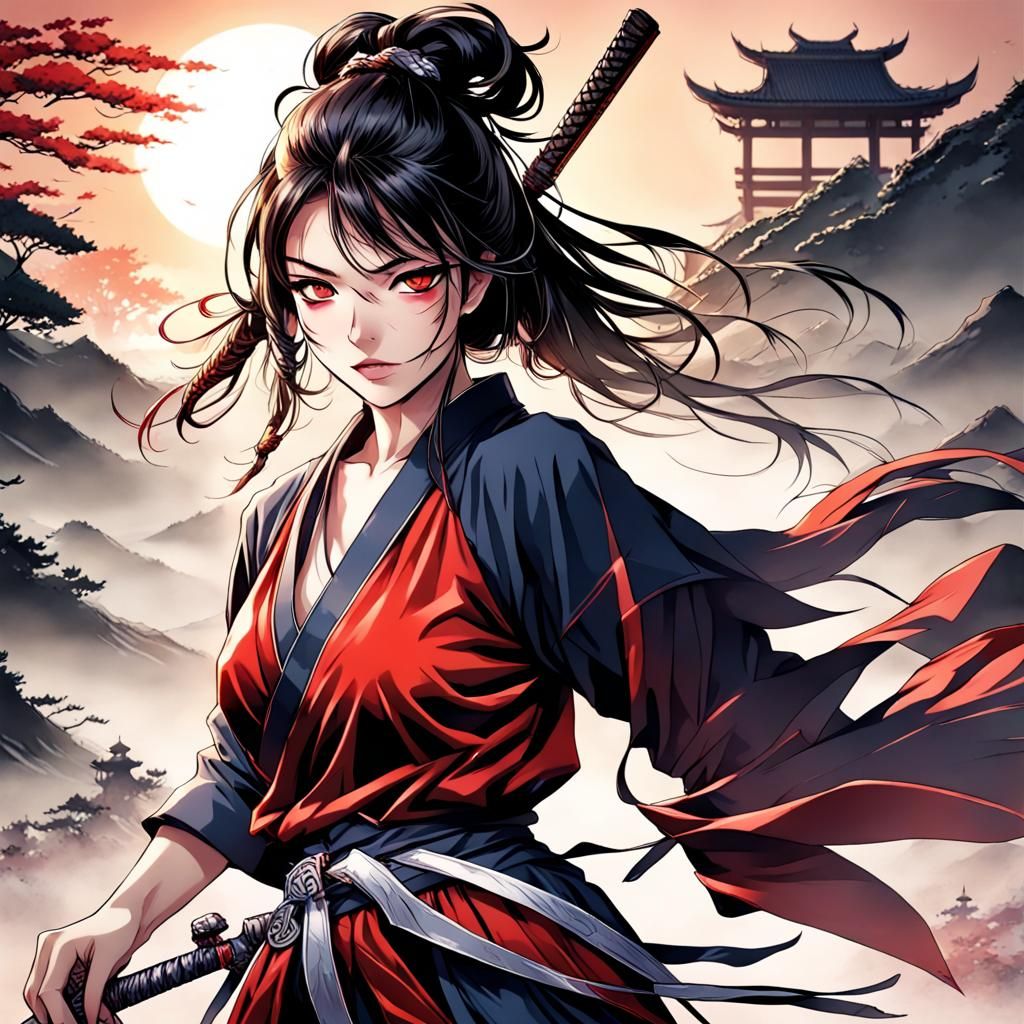 Anime Oni Samurai Book Cover Art