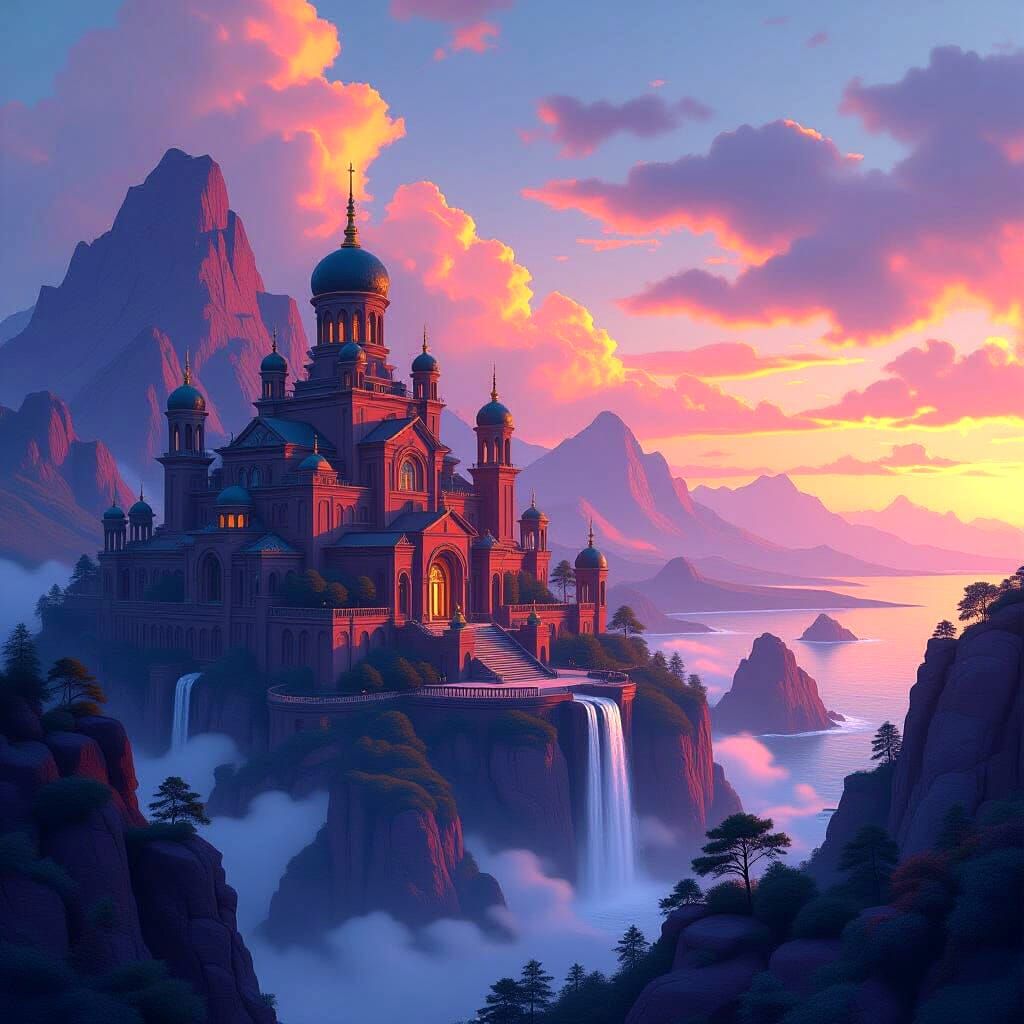 Fantastical Matte Painting in Deep Color, 8K