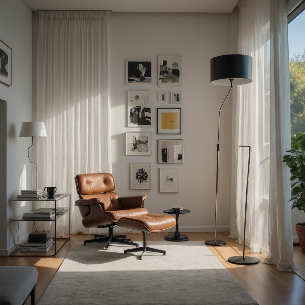 Modern Living Room Interior with Iconic Furniture