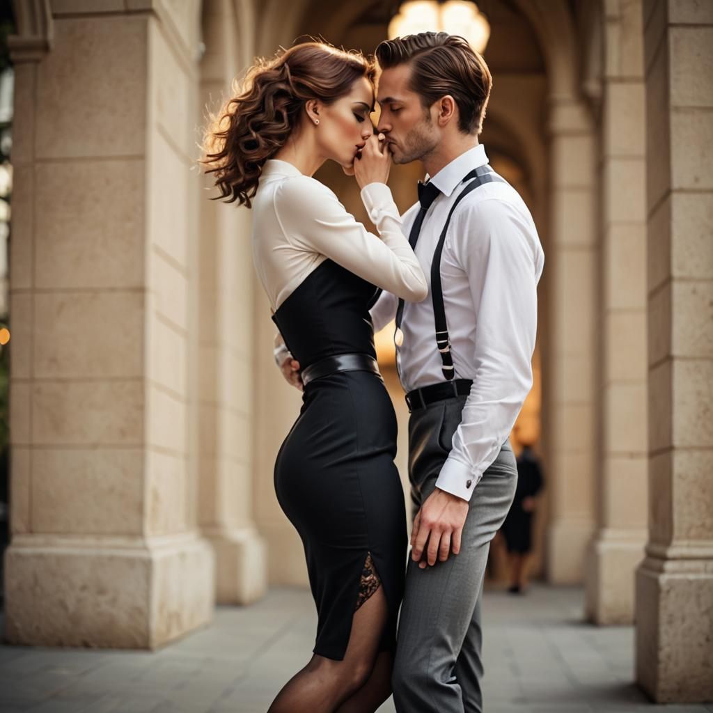 Fashion Photo: Young Man and Woman in High Heels