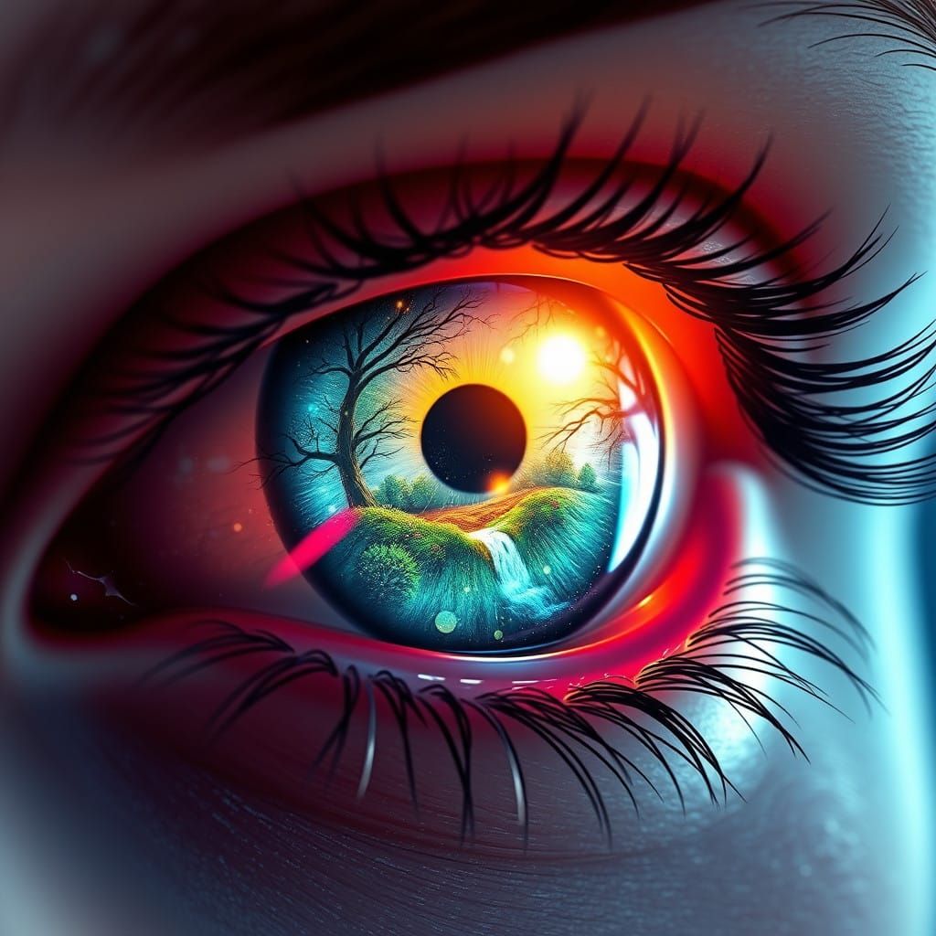 Whimsical Fairytale Eye in Triadic Colors
