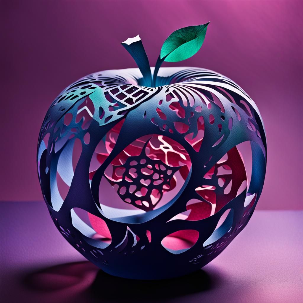 Surreal Jewel-Encrusted Apple in Dreamlike Still Life