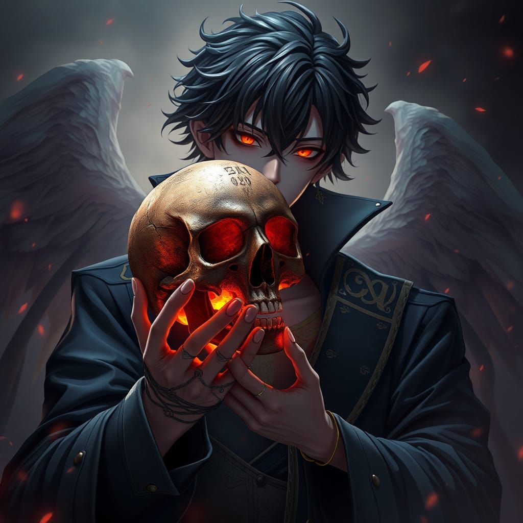 Surreal Dark Fantasy Son of Hades in Elegant Attire