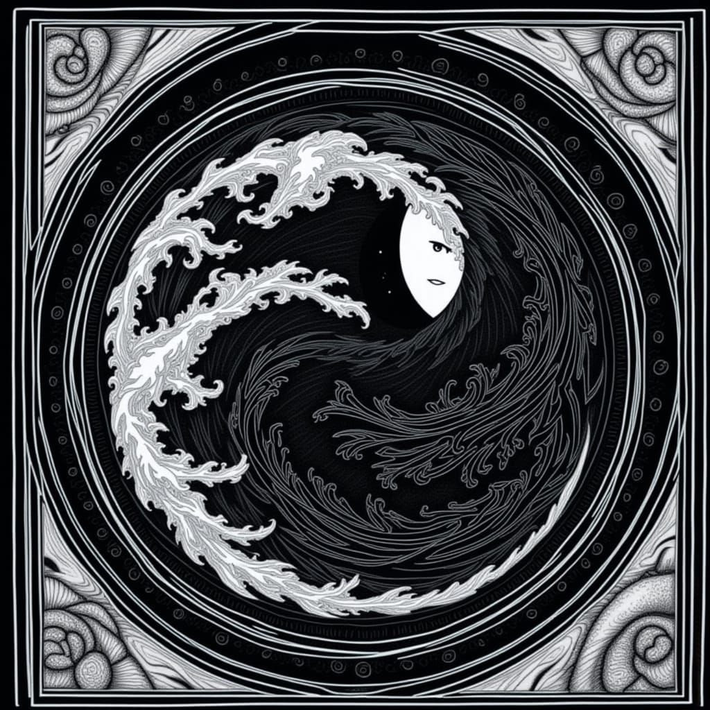 (Yin to Yang aspect where two fundamentally opposites comprise a whole like a puzzle, neither necessarily equal, but bot...